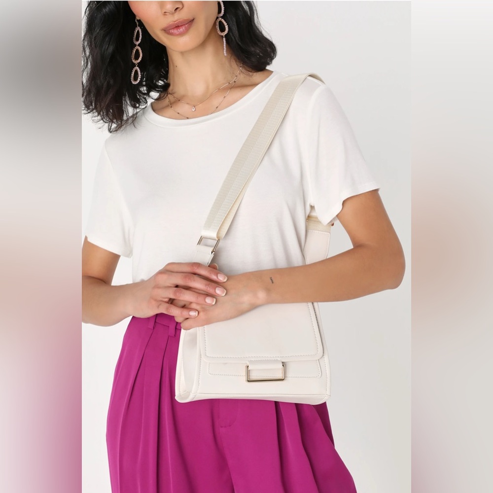 Lulus Elegant Solution Ivory Crossbody Bag